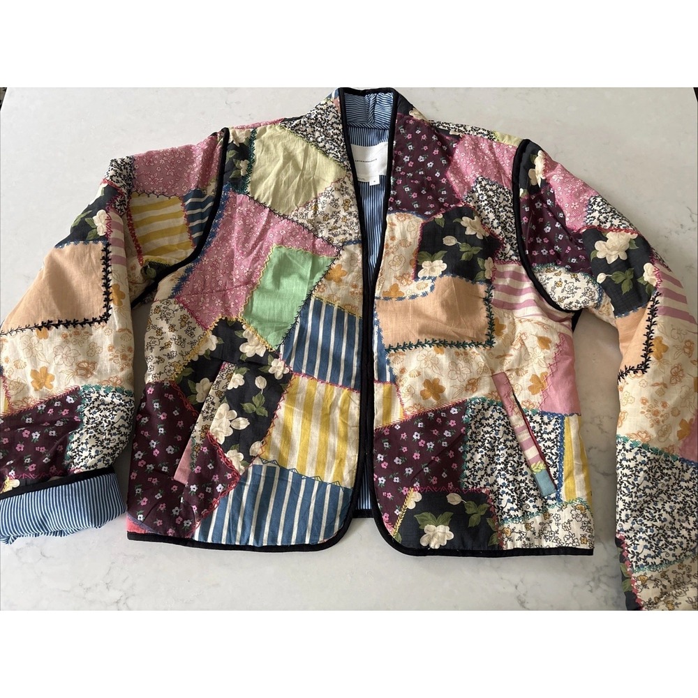 Anthropologie M Patchwork Colorful Quilted Boho Whimsical Cottagecore Jacket